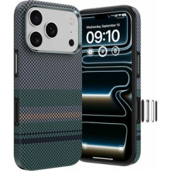 Viedtālruņa aizmugurējais vāciņš Apple iPhone 17 Pro Mag Armor Tint Kevlar Zaļa, Pelēka