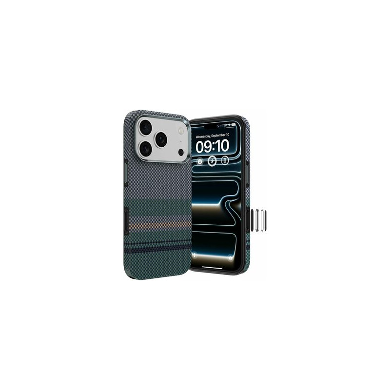 Nutitelefoni tagakaas Õun iPhone 17 Pro Max Mag Armor Tint Kevlar Roheline, Hall