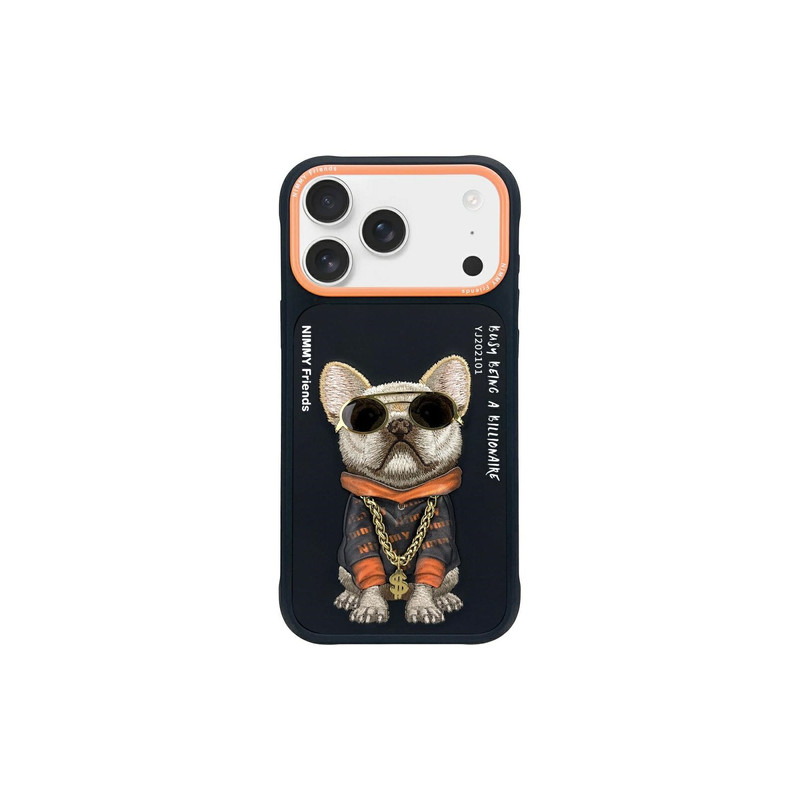 Nutitelefoni tagakaas Õun iPhone 17 Pro Glasses Cool Dog Must