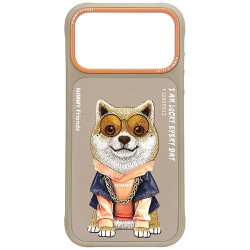 Nutitelefoni tagakaas Õun iPhone 17 Pro Max Glasses Cool Dog Beež