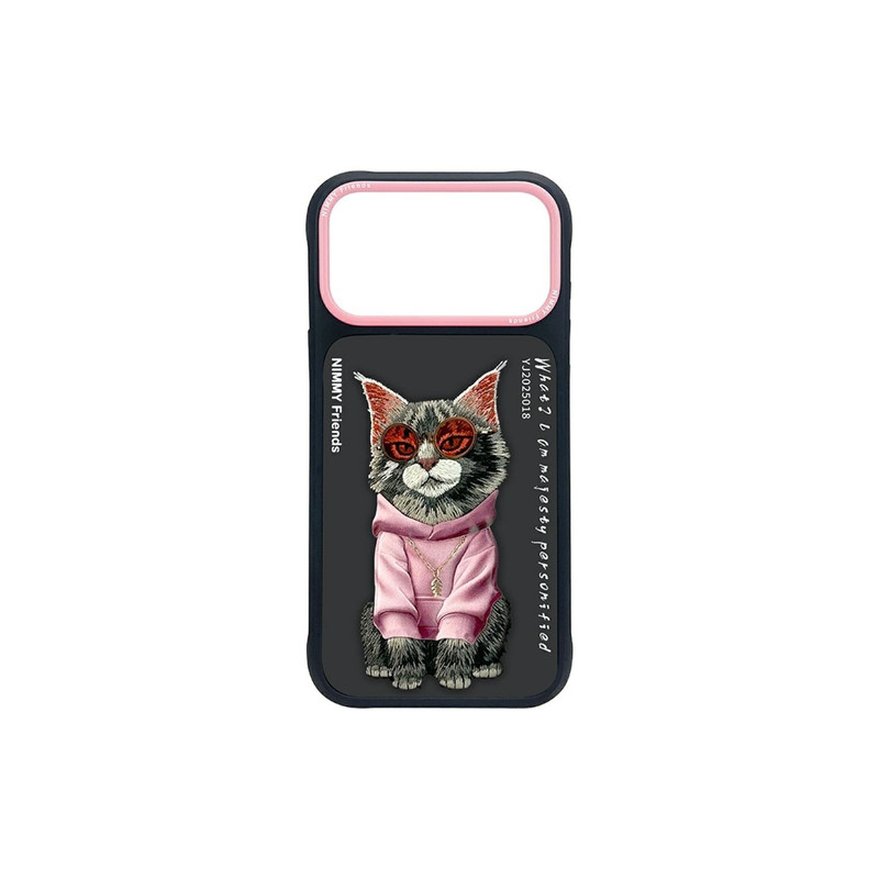 Nutitelefoni tagakaas Õun iPhone 17 Pro Glasses Cool Cat Must