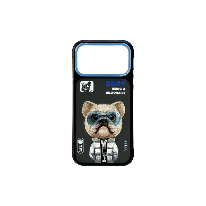 Viedtālruņa aizmugurējais vāciņš Apple iPhone 17 Pro Max Cool&Cute 2.0 Dog Melna