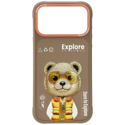 Nutitelefoni tagakaas Õun iPhone 17 Pro Cool&Cute 2.0 Bear Beež