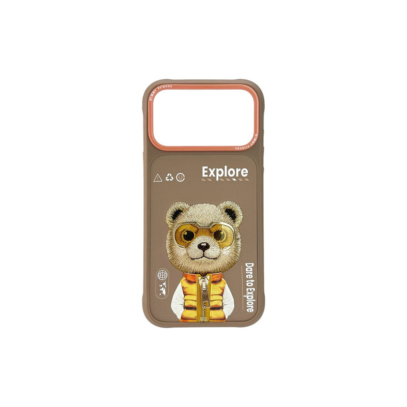 Nutitelefoni tagakaas Õun iPhone 17 Pro Cool&Cute 2.0 Bear Beež