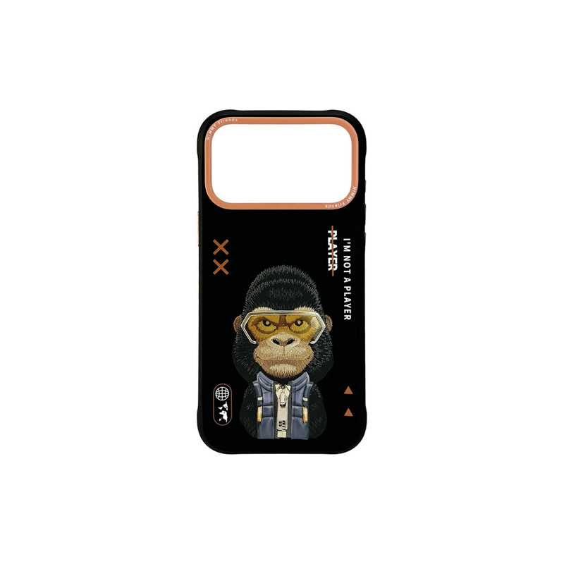 Viedtālruņa aizmugurējais vāciņš Apple iPhone 17 Pro Max Cool&Cute 2.0 Gorilla Melna