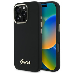 Viedtālruņa aizmugurējais vāciņš Apple iPhone 16 Pro Script Metal Logo Melna