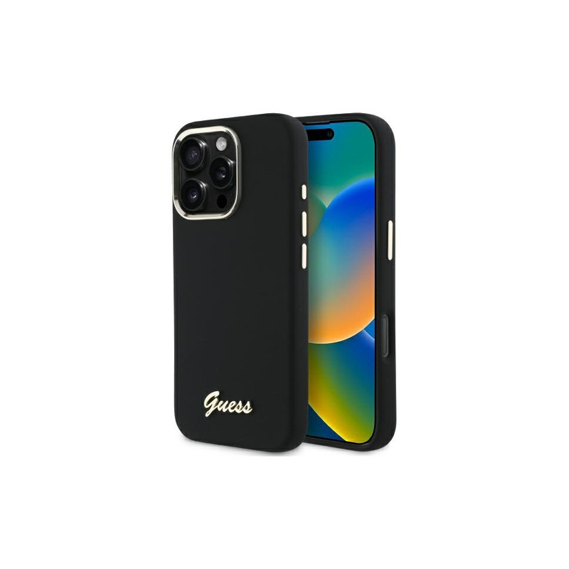 Nutitelefoni tagakaas Õun iPhone 16 Pro Skriptimetalli logo Must