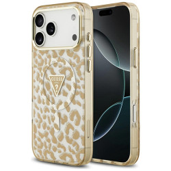 Viedtālruņa aizmugurējais vāciņš Apple iPhone 17 Pro Max Leopard Glitter Bēša