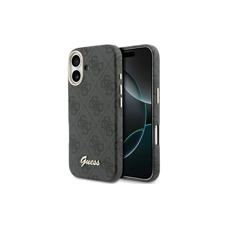 Nutitelefoni tagakaas Õun iPhone 17 IML Script Metal Mag Must