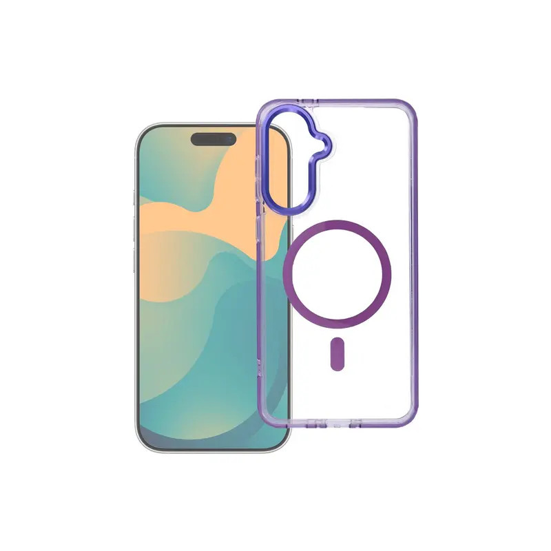 Nutitelefoni tagakaas Samsung Galaxy A27 Clear Hybrid Premium Mag Läbipaistev, Violetne