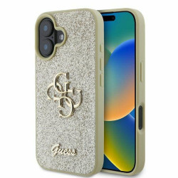Nutitelefoni tagakaas Õun Iphone 16 Sädelev suur logo Kuldne