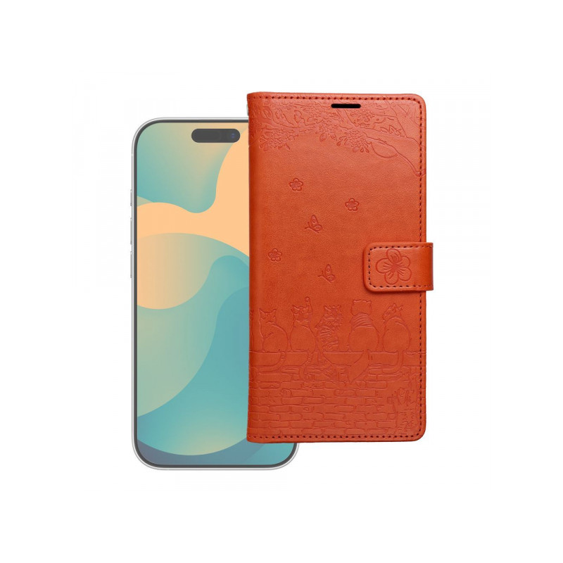 Nutitelefoni klapiümbris Samsung Galaxy A37 Mezzo Book Cats Pruun