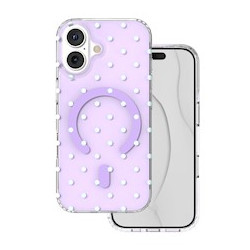 Viedtālruņa aizmugurējais vāciņš Apple iPhone 17 Bubble Dots Mag Violeta
