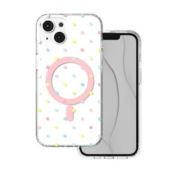 Nutitelefoni tagakaas Õun iPhone 14 Bubble Dots Mag Valge