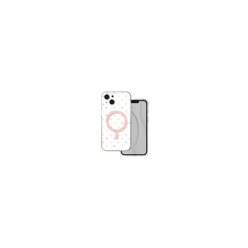 Nutitelefoni tagakaas Õun iPhone 14 Bubble Dots Mag Valge