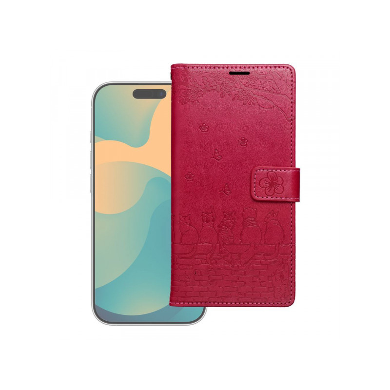 Nutitelefoni klapiümbris Xiaomi Redmi Note 15 4G Mezzo Book Cats Punane