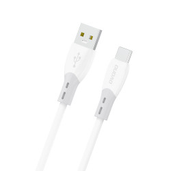 Kaabel L25ST 5A USB-A - USB-C Cable with Soft Silicone Braid 1 m Valge