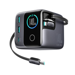 Toiteadapter Podix JR-TRD01 GaN 140W Desktop Charger with 5 Ports and Dual Retractable Cables Tumehall