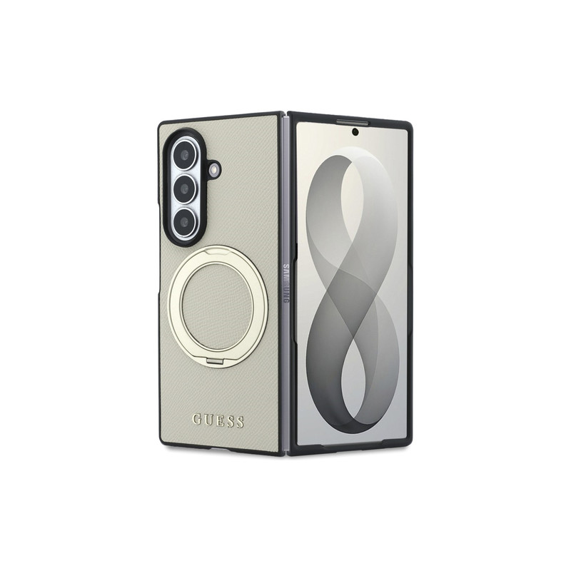 Nutitelefoni tagakaas Samsung Galaxy Z Fold 8 Ultra Magnetic Ring Stand Grained Classic Beež