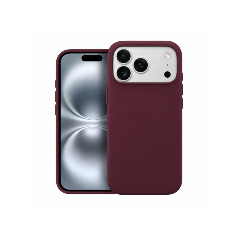 Viedtālruņa aizmugurējais vāciņš Apple iPhone 18 Pro Silicone Case Mag MF Burgundijas