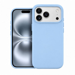 Viedtālruņa aizmugurējais vāciņš Apple iPhone 18 Pro Max Silicone Case Mag MF Gaiši zila