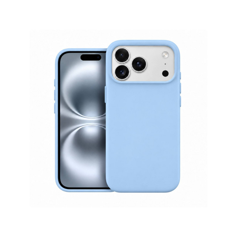 Viedtālruņa aizmugurējais vāciņš Apple iPhone 18 Pro Max Silicone Case Mag MF Gaiši zila