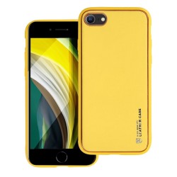 Viedtālruņa aizmugurējais vāciņš Apple iPhone 7 / 8 / SE 20 / SE 22 Leather Yellow