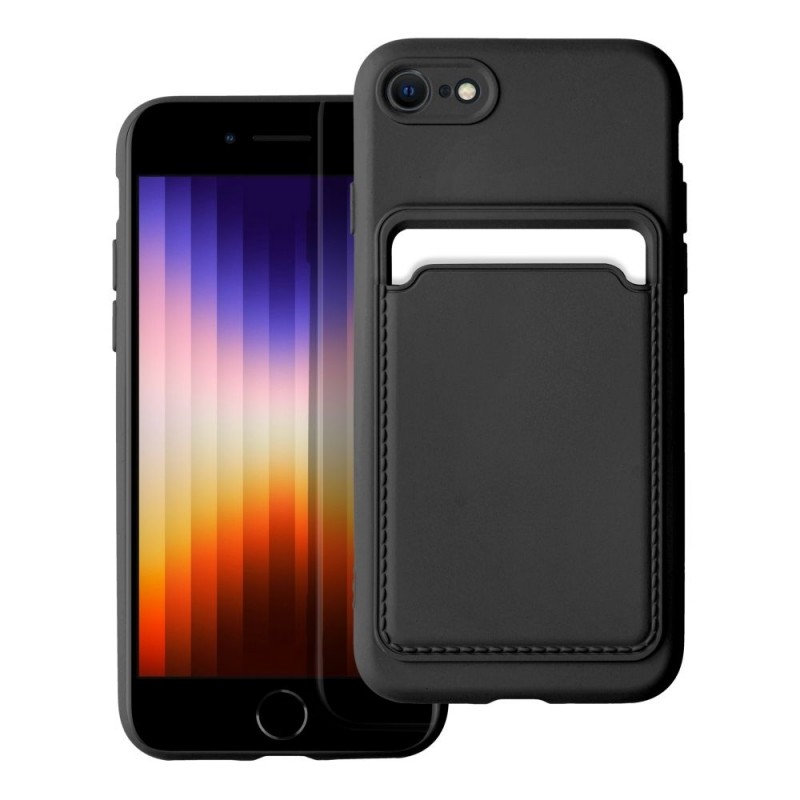 Viedtālruņa aizmugurējais vāciņš Apple iPhone 7 / 8 / SE 20 / SE 22 CARD Case Black