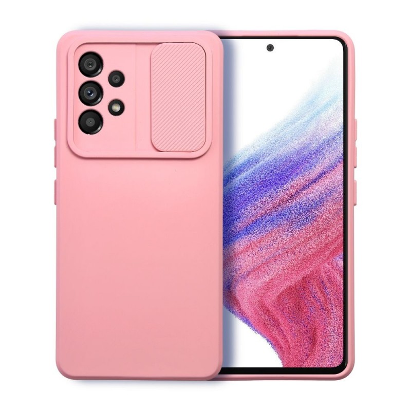 Viedtālruņa aizmugurējais vāciņš Samsung Galaxy A13 5G Camshield Slide Gaiši rozā