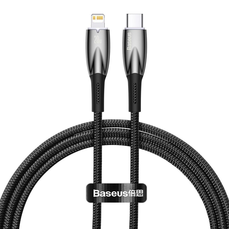 Baseus USB-C - Lightning 480Mb/s PD 20W 1m Melns
